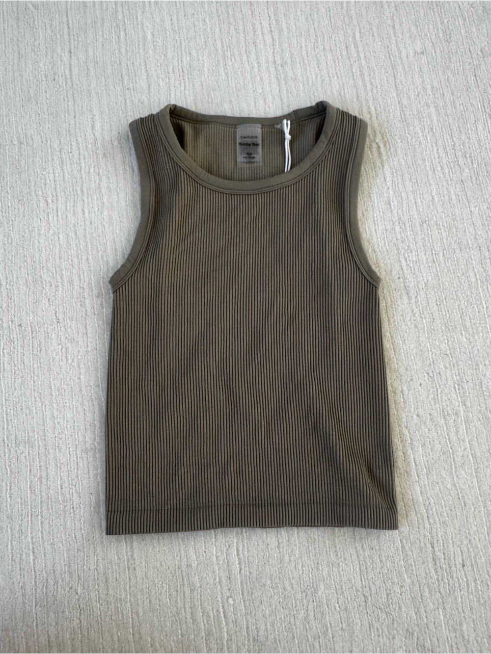 Aritzia Ribbed Tank Top - Olive Green